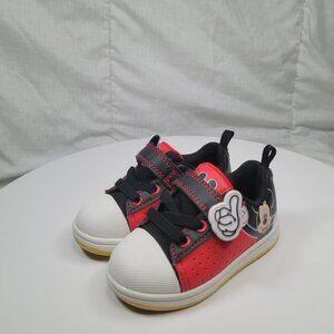 DISNEY JUNIOR MICKEY MOUSE FINGER HAND TODDLER SIZE 6 RED WHITE SHOES